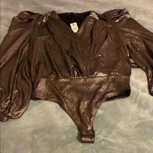 Metallic Black Women's Top